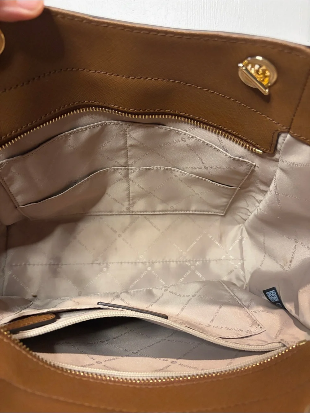Michael Kors Jet Set Travel Large Bag Chain Straps Brown Full Zip